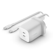 Chargeur secteur - Belkin - 65W - 2 ports USB-C - Câble USB-C 2m - Power Delivery