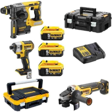 DEWALT DCK305P3T Dewalt-DCK305P3T Kit van 3 Gereedschappen 18 V-DCH273+DCF887+DCG405+DCB184x3+oplader+TSTAK I & II