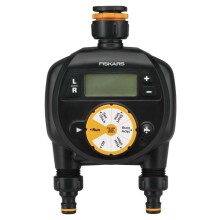 Programmatore di irrigazione - Fiskars - 1054792 - 2 uscite - Schermo LCD - Raccordo rotante