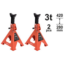 Verstelbare auto steunen - TRIZERATOP - 3000 kg - Set van 2 stuks - 280-420 mm - Staal