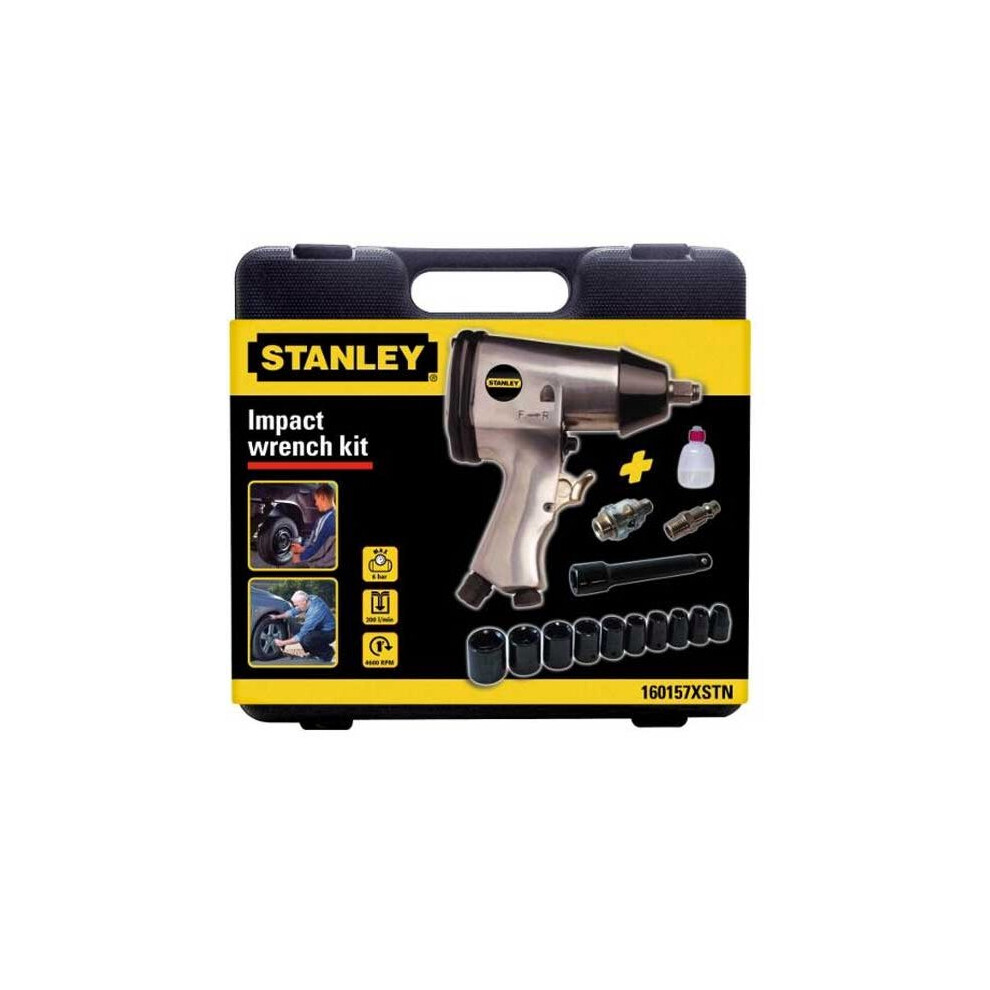 Stanley Klucz Udarowy Pneumatyczny1/2" + Nasadki 10Szt. 8016738708691