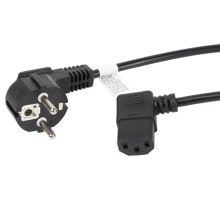 Lanberg CEE 7/7 -> IEC 320 C13 strømkabel vinklet 1,8m VDE sort