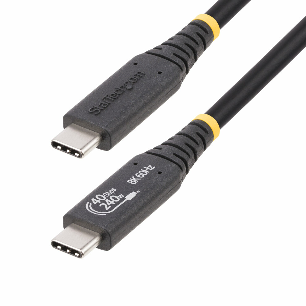Startech.com 50Cm (1.6Ft) Usb4 Cable, Usb-If Certified Usb-C Cord 40Gbps - Usb-C Cable - 24 Pin Usb-C To 24 Pin Usb-C