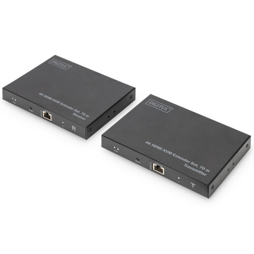 Extensor KVM HDMI 4K - DIGITUS - 70 m - Cat6/Cat7/Cat8 - Negro - Aluminio