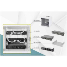 Bloque múltiple - DIGITUS - DN-10-SET-1 - 8 puertos Gigabit Ethernet - Bloqueo de teclas - 10 pulgadas