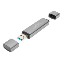 Digitus DA-70886 Hub / externes USB 3.0 Kartenlesegerät, USB-A, USB-C grau