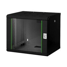 DIGITUS Professional DN-19 09-U-SW - Caja de montaje en pared (120 V) - montaje en pared - negro, RAL 9005 - 9U - 19"