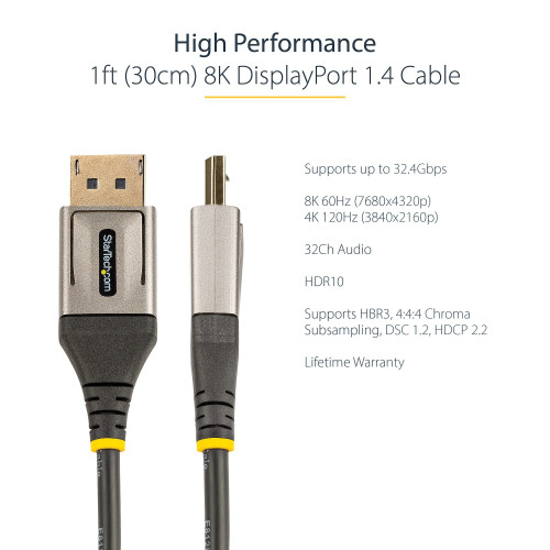 StarTech.com 30CM DISPLAYPORT 1.4 CABLE 8K60 1