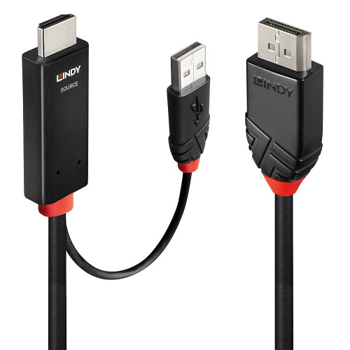 Câble HDMI vers DisplayPort - LINDY - 2m - DP 1.2 - HDMI 2.0 - Noir