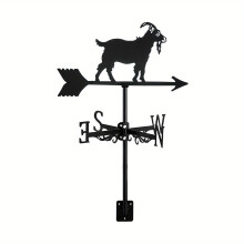 1pc, New Metal Animal Goat Weather Vane, Standing Decor Roof Weather Vane Garden Yard Decoration