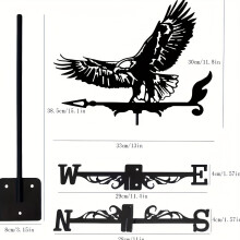 [Rust Proof Eagle Wind Vane] Flying Eagle Wind Vane, Rust Proof Iron, Ground Insertion Decoration,