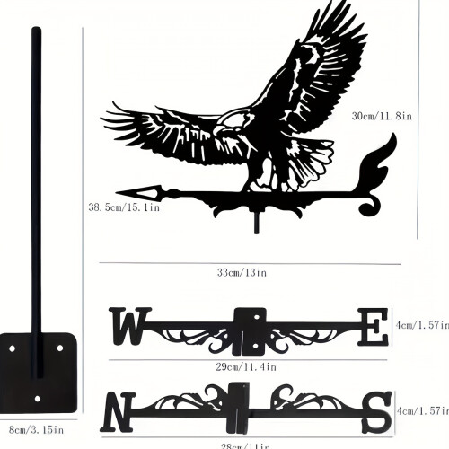 [Rust Proof Eagle Wind Vane] Flying Eagle Wind Vane, Rust Proof Iron, Ground Insertion Decoration,