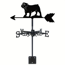 [1pc Anti-Rust Weather Vane Indicator] 1pc Bulldog Weather Vane Silhouette Orientation Indicator Weathervane Measuring Tool