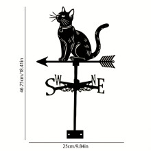 This Is a Protective Weather Vane Featuring a Rust-Resistant Coating - an Elegant Little Cat Design