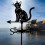 This Is a Protective Weather Vane Featuring a Rust-Resistant Coating - an Elegant Little Cat Design 5