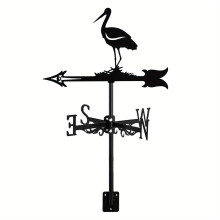 1pc Weathervane Stainless Steel Durable Vintage Wind Vane For Yard With Anti-Rust Coating Crane Wind Vane Wind Direction