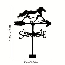 Rust-Proof Metal Weather Vane with Running Horse Design - Perfect for Roofs, Pavilions, Homes, Fence Posts, Greenhouses & Barns
