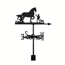 1pc New Vertical Metal Horseshoe Wind Sign for Roof, Garden, Shed, Home, Fence, Greenhouse, Barn - Decorative Roof Wind Sign