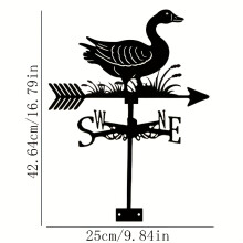1pc Rustic Metal Goose Weathervane with Anti-Rust Coating - Farmhouse Country Decoration