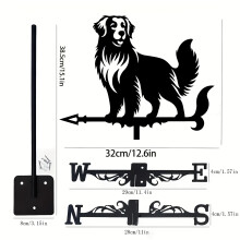 Charming Dog-Shaped Metal Weather Vane - Perfect for Outdoor Gardens, Lawns, and Barn Yards - Durable Black Iron Wind Direction Indicator