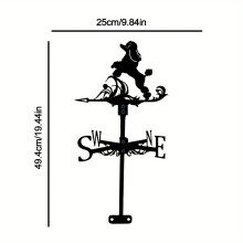 An Interesting Little Dog Wind Vane, Animal Metal Silhouette Wind Indicator, Roof Fence Installation, Yard, Farm, Lawn, Outdoor