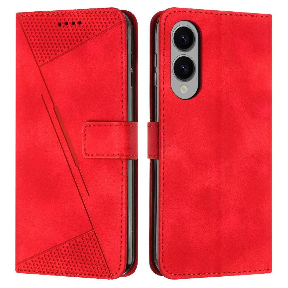 (Red) Flip Case For Samsung Galaxy S25 Edge Kickstand Card Insertion Wallet Pu Leather Red 764544176897