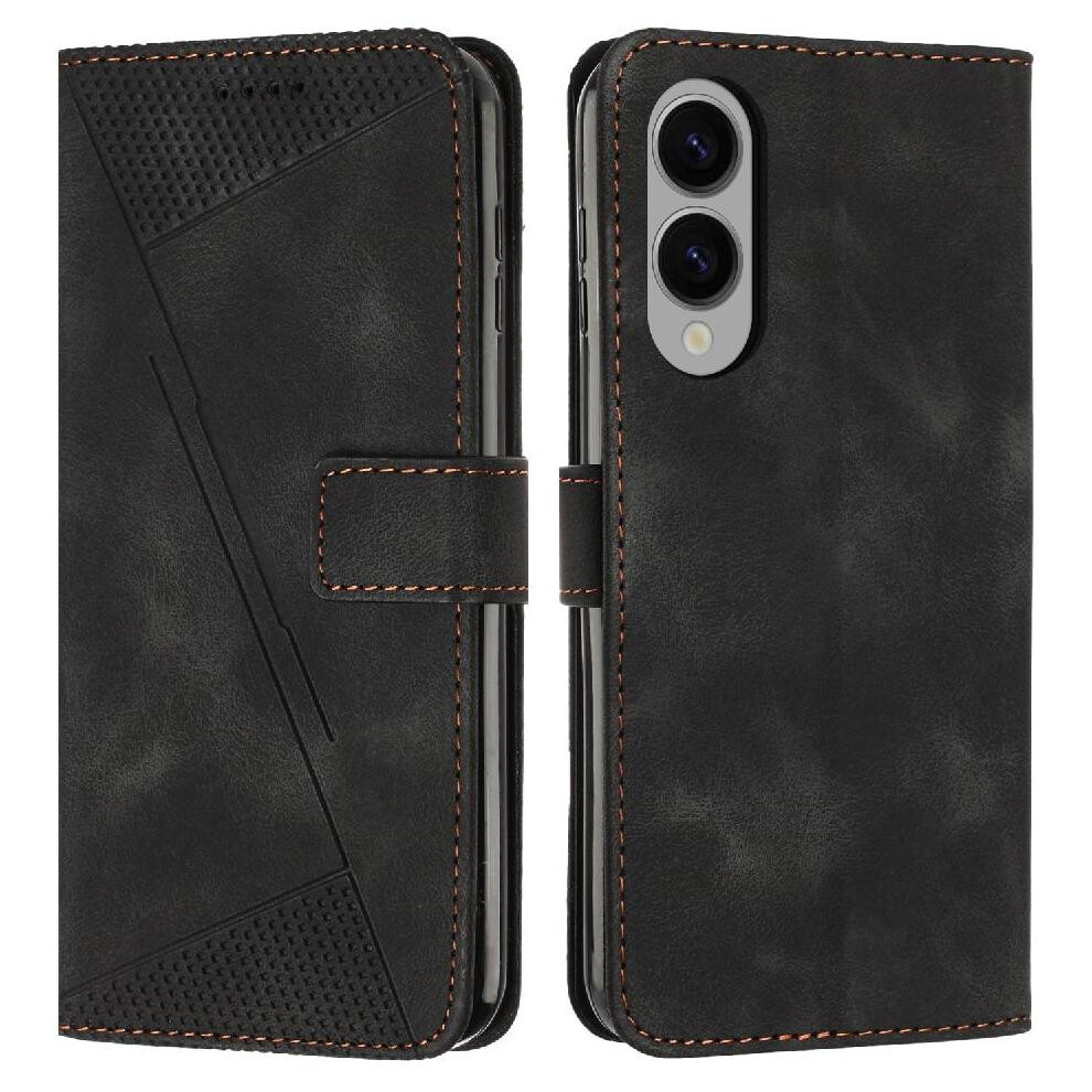 (Black) Flip Case For Samsung Galaxy S25 Edge Kickstand Card Insertion Wallet Pu Leather Black 764544176873