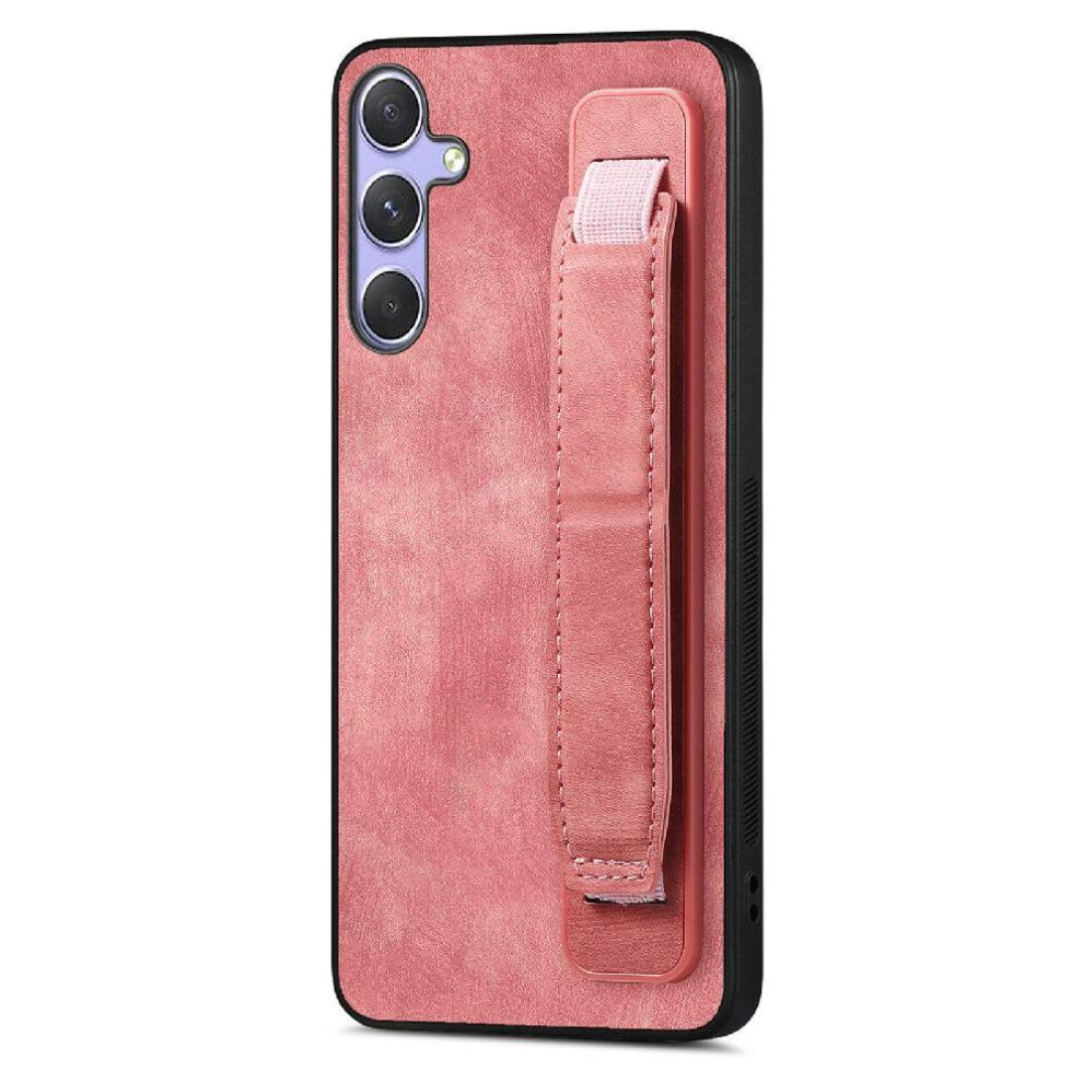 (Pink) Case For Samsung Galaxy S25 Wrist Strap Lightweight Retro Shockproof Pink 764544177382