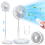 Portable Foldable Telescopic Fan 7200mAh USB Rechargeable Standing 2