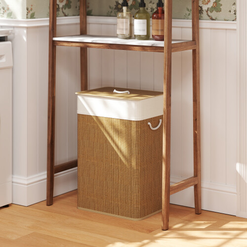Homcom HOMCOM Laundry Hamper with Removable Washable Liner Bag, Brown
