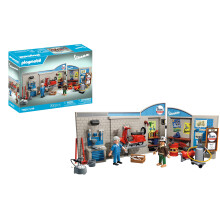 PlayMobil 71620 Garage Vespa 60s - Inclui dois caracteres Vespa 2 partes da parede de garagem Plataforma e acess   rios - de 5 anos