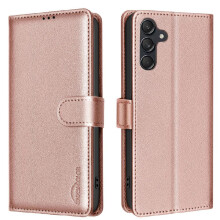 (Gold) Flip Case for Samsung Galaxy S25 Plus Magnetic Card Holder Kickstand Rfid Blocking Pu Leather Wallet