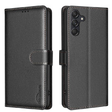 (Black) Flip Case for Samsung Galaxy S25 Plus Magnetic Card Holder Kickstand Rfid Blocking Pu Leather Wallet