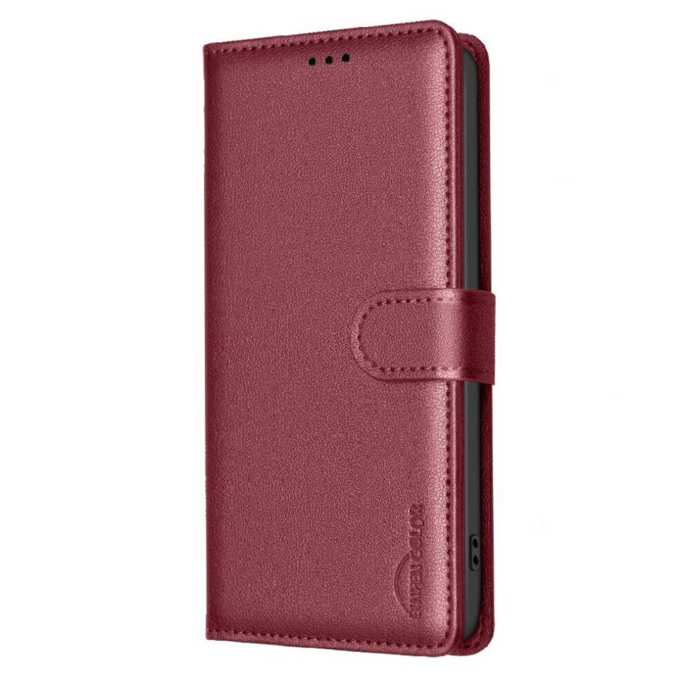 (Red) Flip Case For Samsung Galaxy S25 Plus Magnetic Card Holder Kickstand Rfid Blocking Pu Leather Wallet Red 764544179331