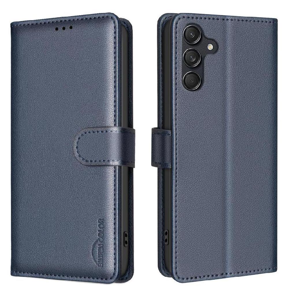 (Blue) Flip Case For Samsung Galaxy S25 Card Holder Kickstand Rfid Blocking Wallet Magnetic Pu Leather Blue 764544179416