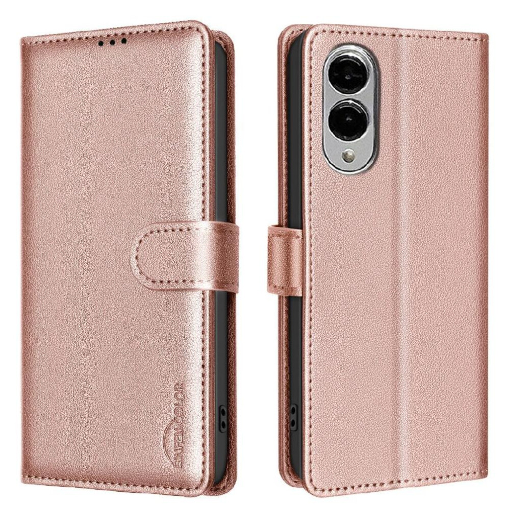 (Gold) Flip Case For Samsung Galaxy S25 Edge Rfid Blocking Card Holder Kickstand Pu Leather Wallet Magnetic Gold 764544179492