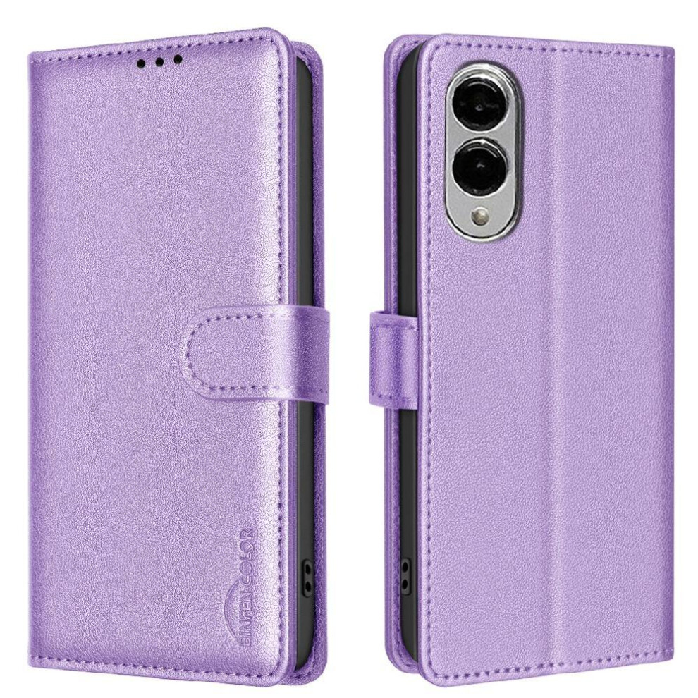 (Purple) Flip Case For Samsung Galaxy S25 Edge Rfid Blocking Card Holder Kickstand Pu Leather Wallet Magnetic Purple 764544179508