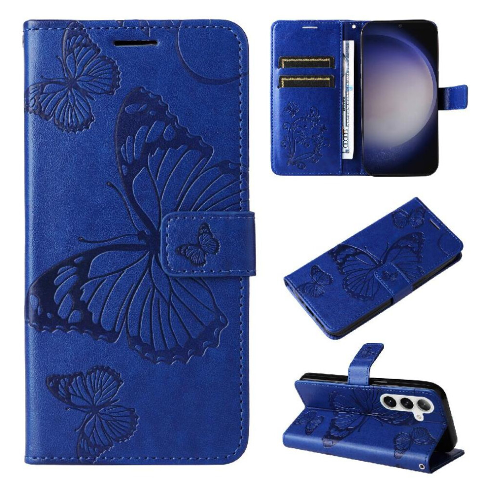 (Blue) Case For Samsung Galaxy S25 Pu Leather Magnetic Cover Shockproof Cover Flip Kickstand With Card Slot Stand Blue 764544180580