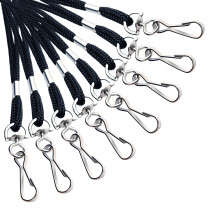 LOCONHA ID Black Lanyards Safety Badge Lanyard 36"""" med Swivel Hook 200 Pack