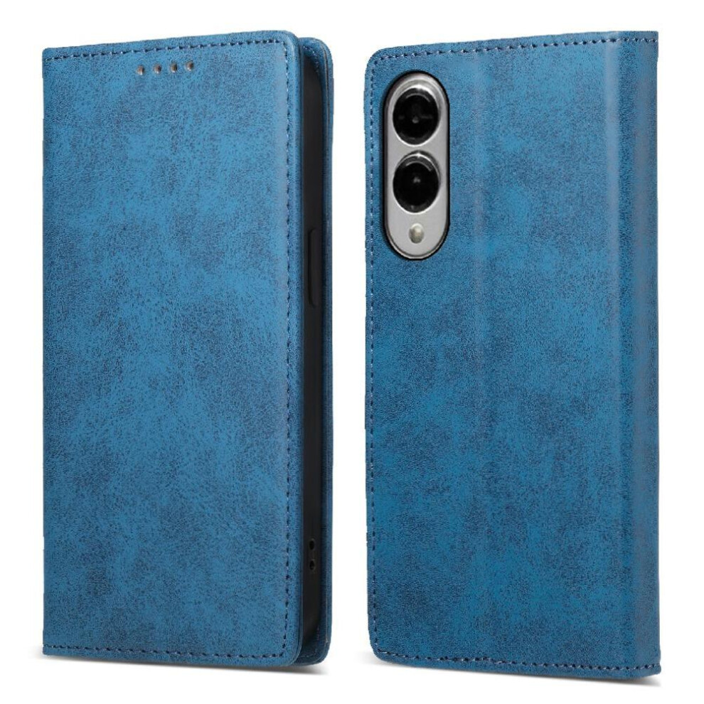 (Blue) Flip Case For Samsung Galaxy S25 Edge Tpu Card Slot Shockproof Kickstand Business Casual Blue 764544182850