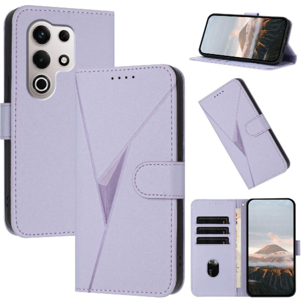( Violet) Flip Case For Itel S25 Ultra With Kickstand Function Premium Pu Leather With Card Slots Flip Protective Mobile Phone Anti-Fall Light 764544183765