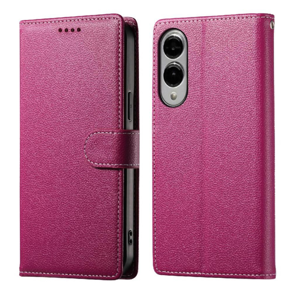 (Pink) Case For Samsung Galaxy S25 Edge Shockproof Daily Use Magnetic Closure Card Slots Pink 764544184359