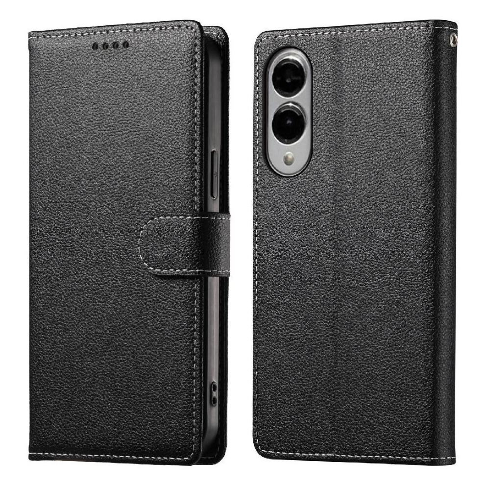 (Black) Case For Samsung Galaxy S25 Edge Shockproof Daily Use Magnetic Closure Card Slots Black 764544184342