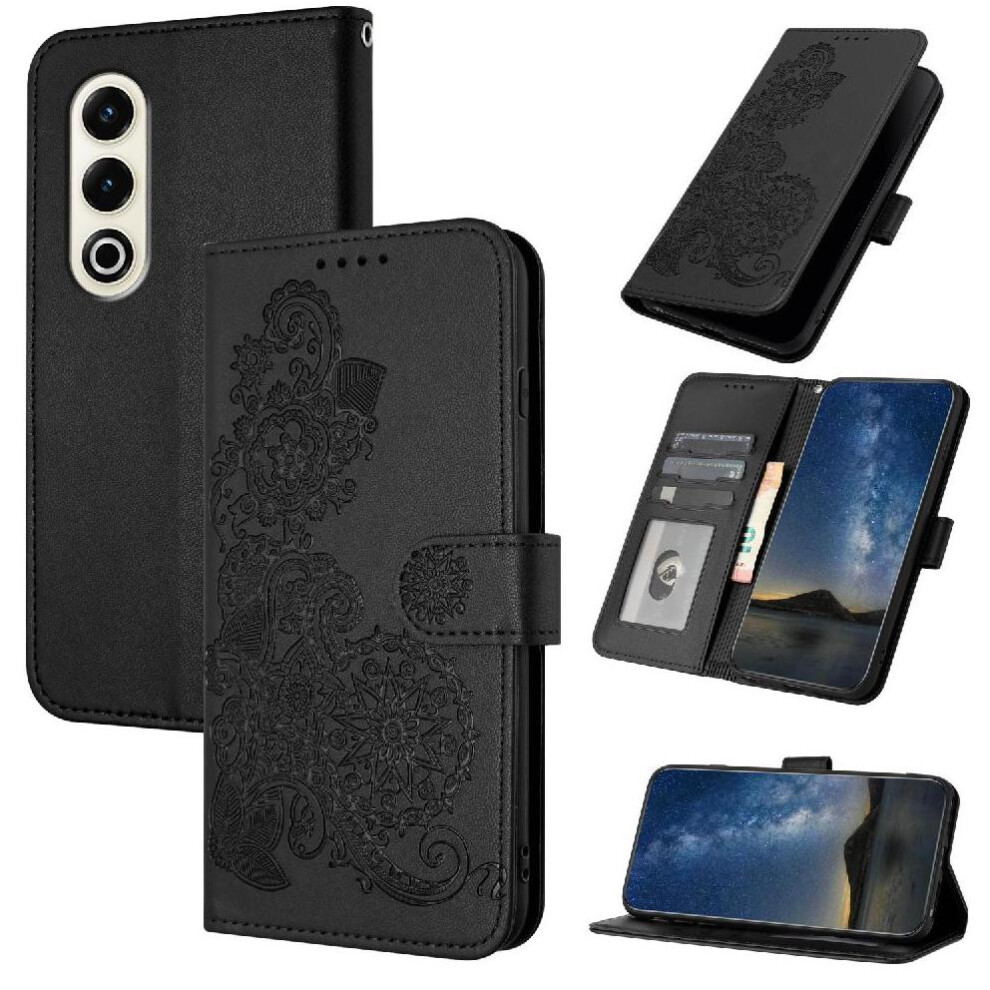 (Black) Flip Case For Itel S25 With Card Slot Stand Flip Folio Book Kickstand Protective Pu Leather Magnetic Closure Black 764544186629