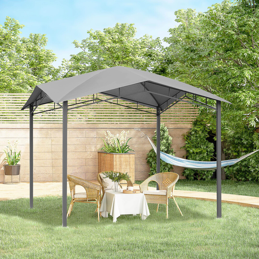 Outsunny 3x3(m) Outdoor Patio Gazebo Pavilion Canopy Tent Steel Frame Grey