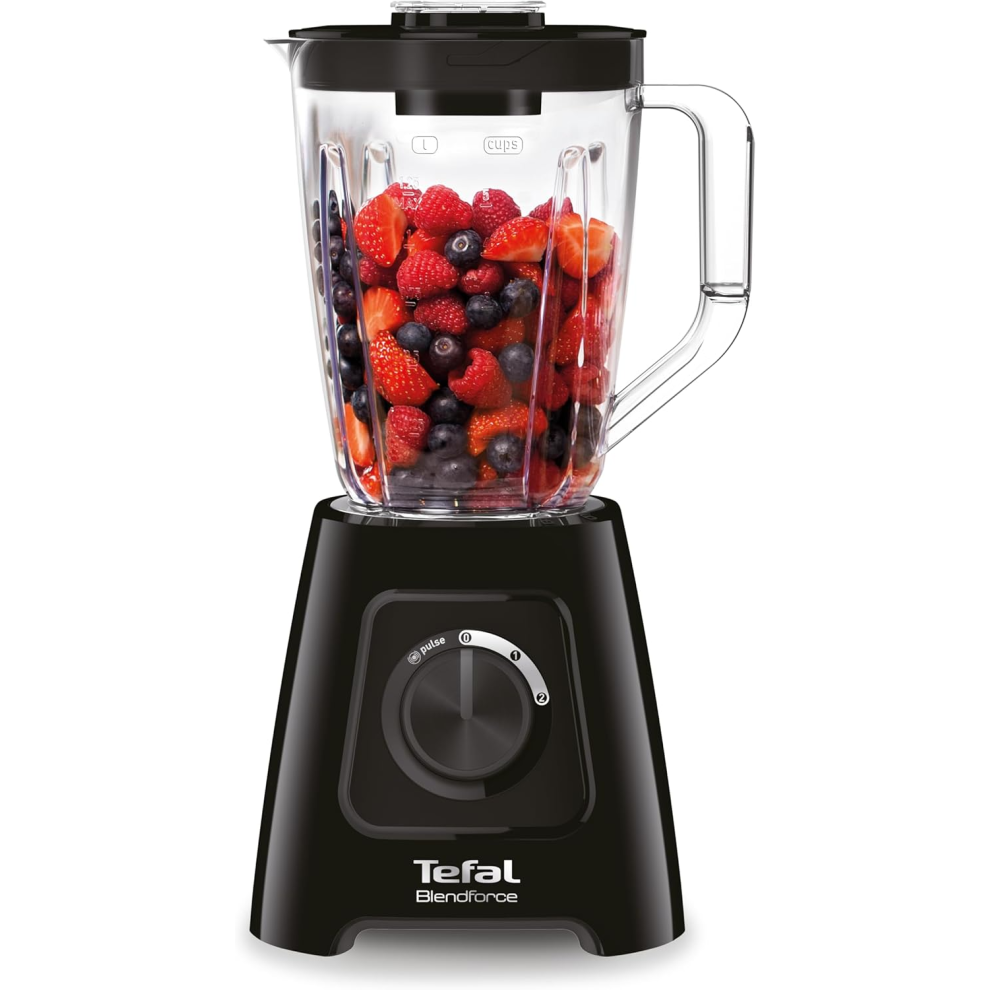 Tefal Blendforce II Blender, 2L Plastic Jug, 1.25L Effective Capacity, 600W, 4 Removable Stainless Steel