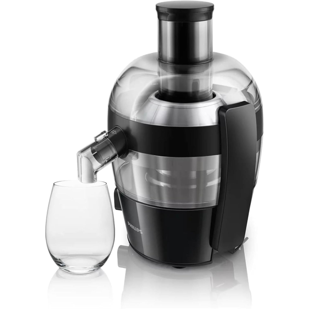 Philips Viva Collection Compact Juicer, 1.5 Litre, 500 Watt, Quick Clean Technology, Drip Stop, Dishwasher Safe Parts,