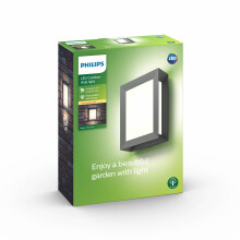 Philips LED Karp Outdoor Wall Light [Anthracite Grey - Warm White] 6W For Garden, Patio and Terrace Lighting