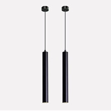 Vecys 2PCS Modern COB LED Cylinder Pendant Light 5W COB Patch Cylindrical Long Tube Chandelier ?4*30.5CM Cylinder Chandeliers for Indoor Kitchen