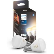 Philips Hue White Ambiance Luster Smart LED Light Bulb 2 Pack [E14 Edison Screw] for Indoor Home Lighting, Livingroom, Bedroom.